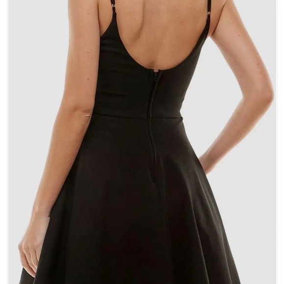 City Studios Juniors Cutout Midriff Party Dress 13 Black short bell bottom goth - Picture 2 of 5